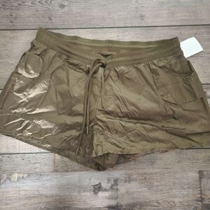 Olive Green Drawstring Shorts